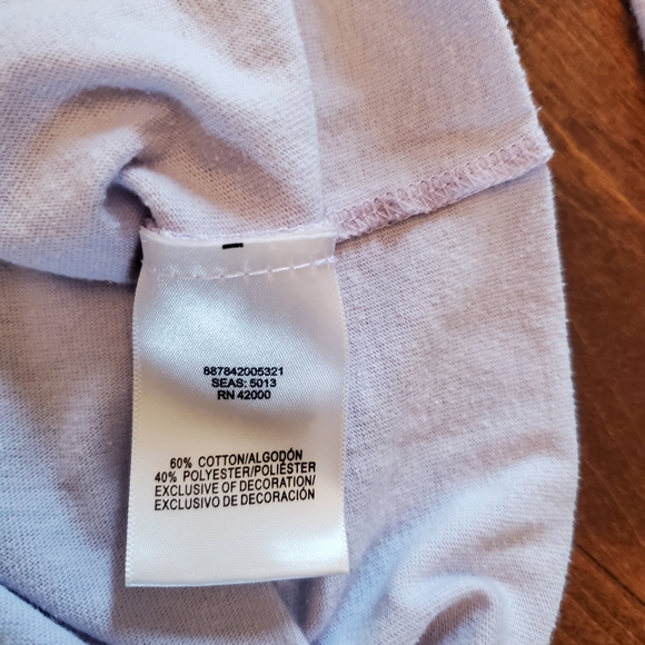 Basic Editions Purple T-Shirt Top with Birds & Flowers - Picture 3 of 16